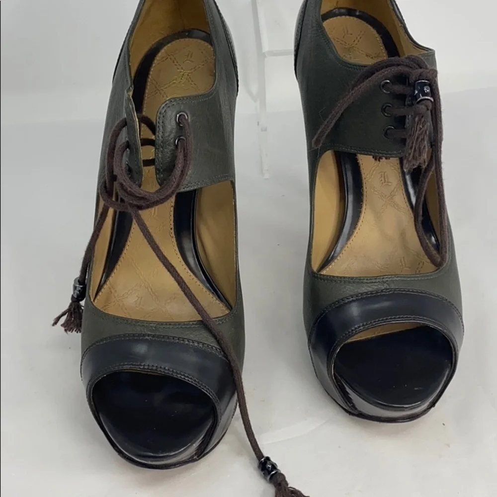 L.A.M.B.Gwen Stefani Sz 8.5 Peep Toe Platform Heel - Picture 7 of 10